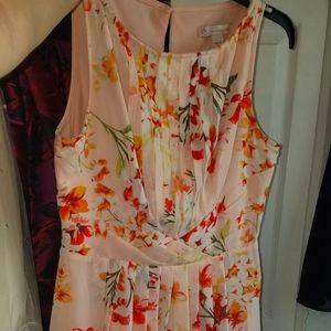 Peach Formal Floral Dress